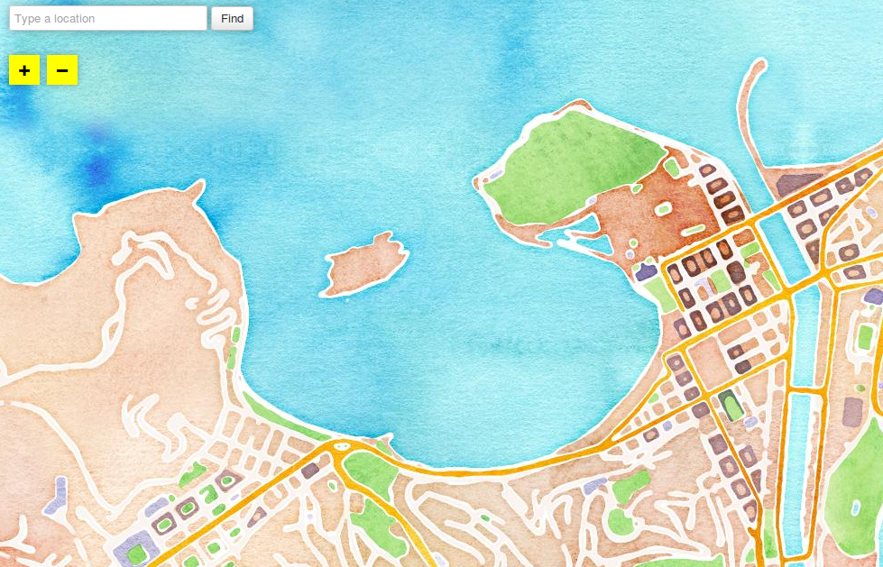 Mapa de Donostia en acuarela