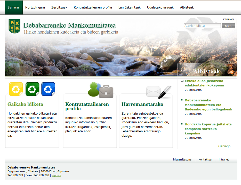 Nuevos proyectos: Mancomunidad de Debabarrena, Muskiz y Amatiño