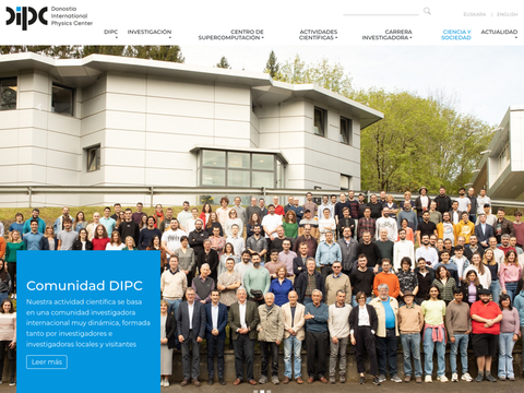 Nueva web de  DIPC - Donostia International Physics Center