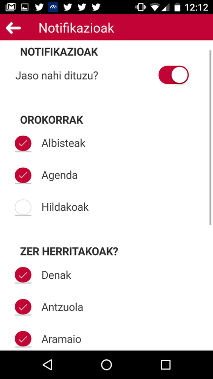 Goiena app notifikazioak