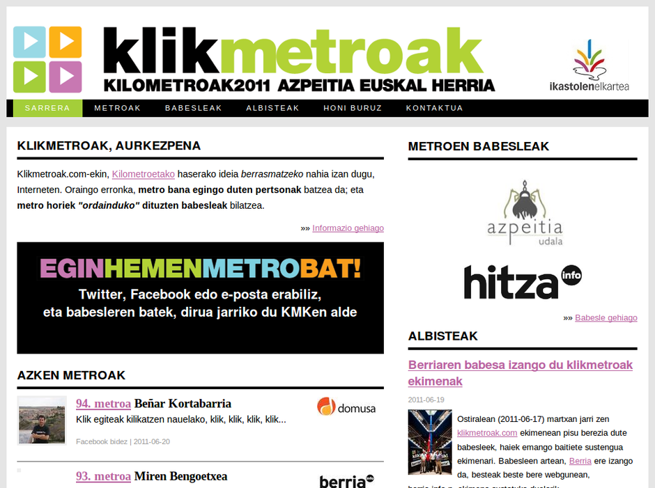Klikmetroak.com sare sozialak integratzen dituen aplikazio birala
