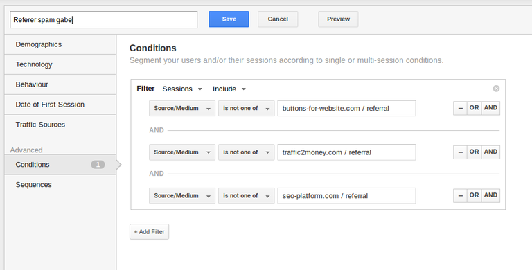 Segmentuak - Google Analytics